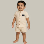 Cream Muslin Shirt & Shorts Set – Hippo Embroidery