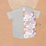 Grey Silk Shirt for Boys – Elegant Festive Panel Wear