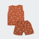 Crinkled Muslin Jabla & Shorts Set for Babies