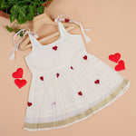 Zari Border Embroidered Cotton Knot Frock for Babies