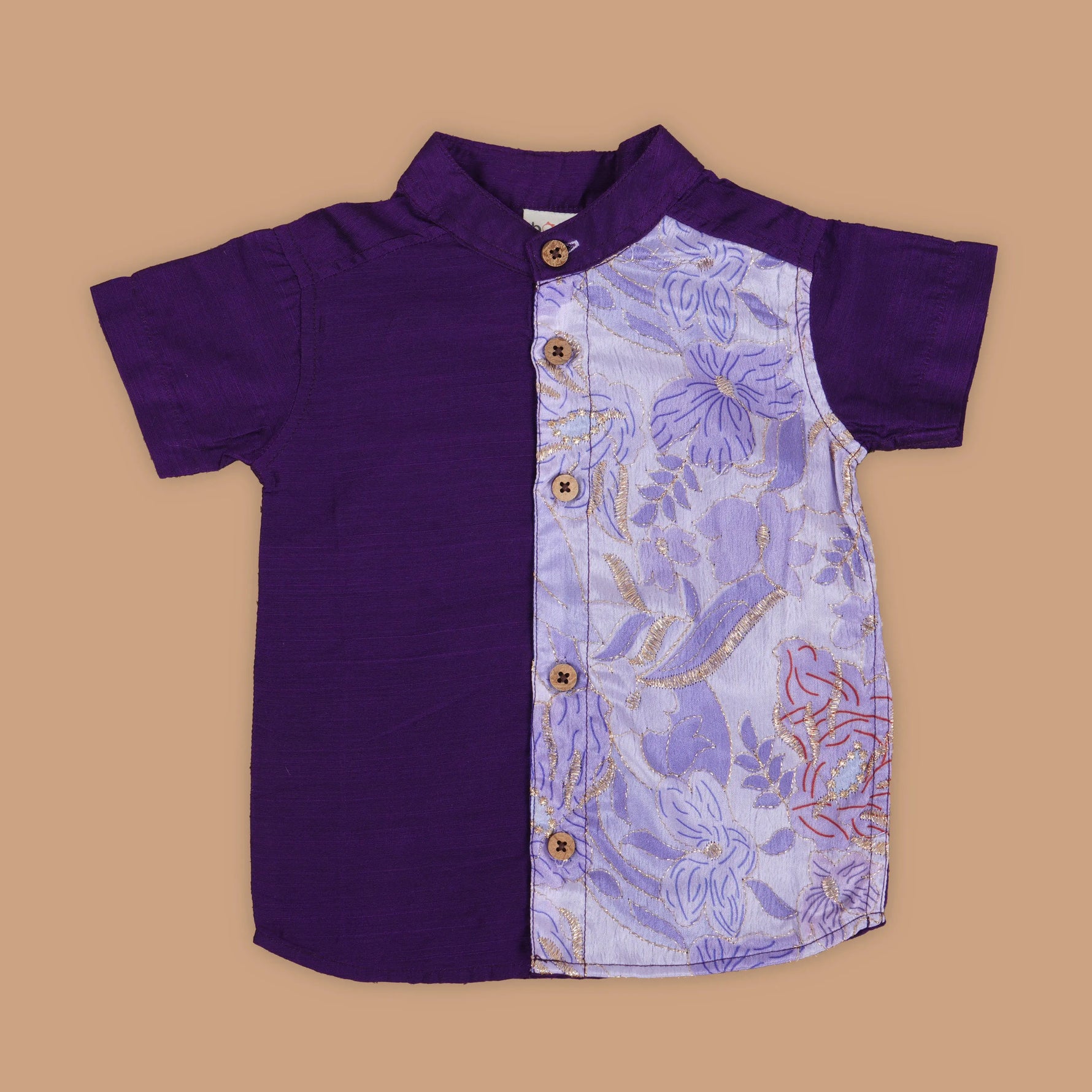 Majestic Purple Shirt – Floral Embroidery Delight Boon Babies