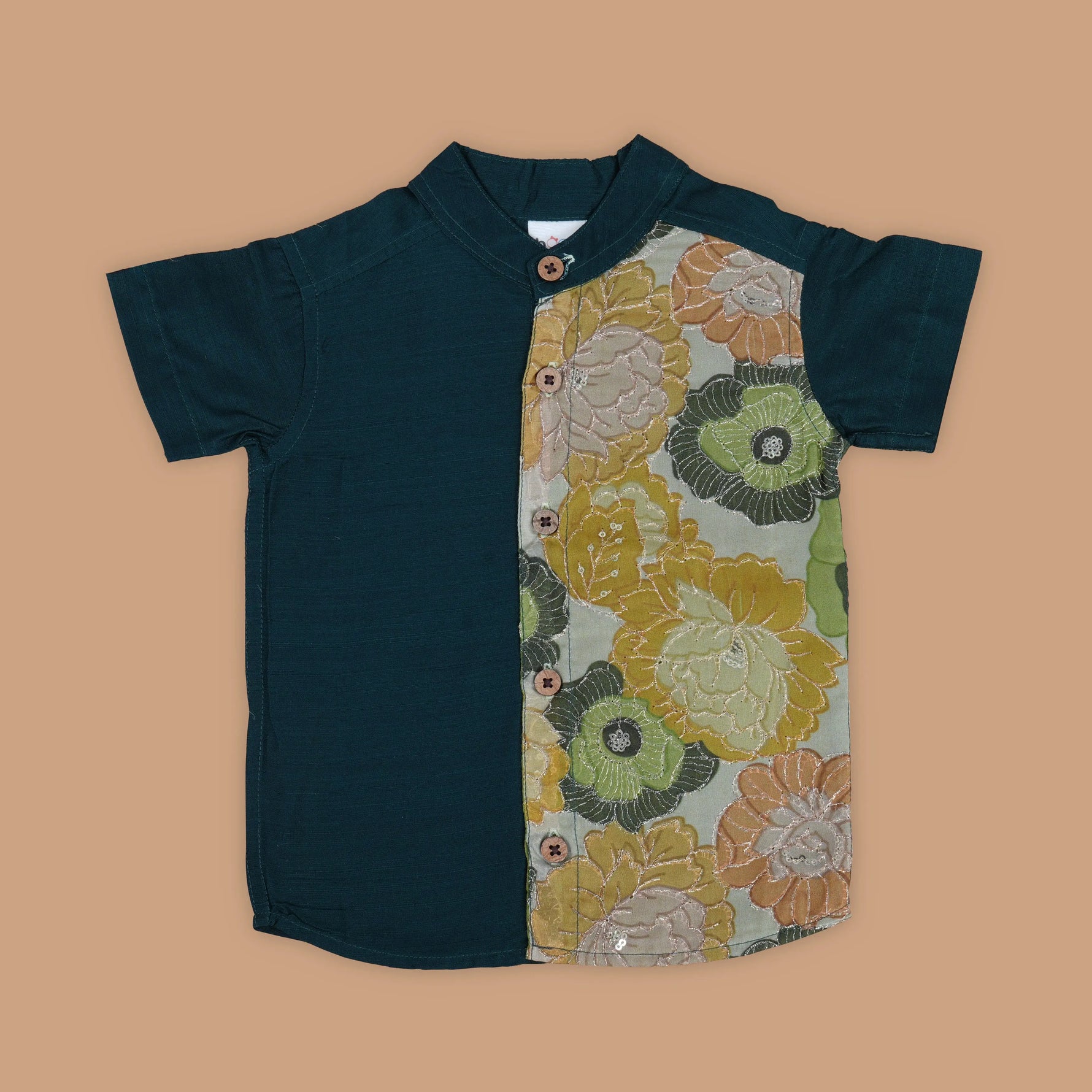 Emerald Elegance – Statement Embroidered Shirt Boon Babies