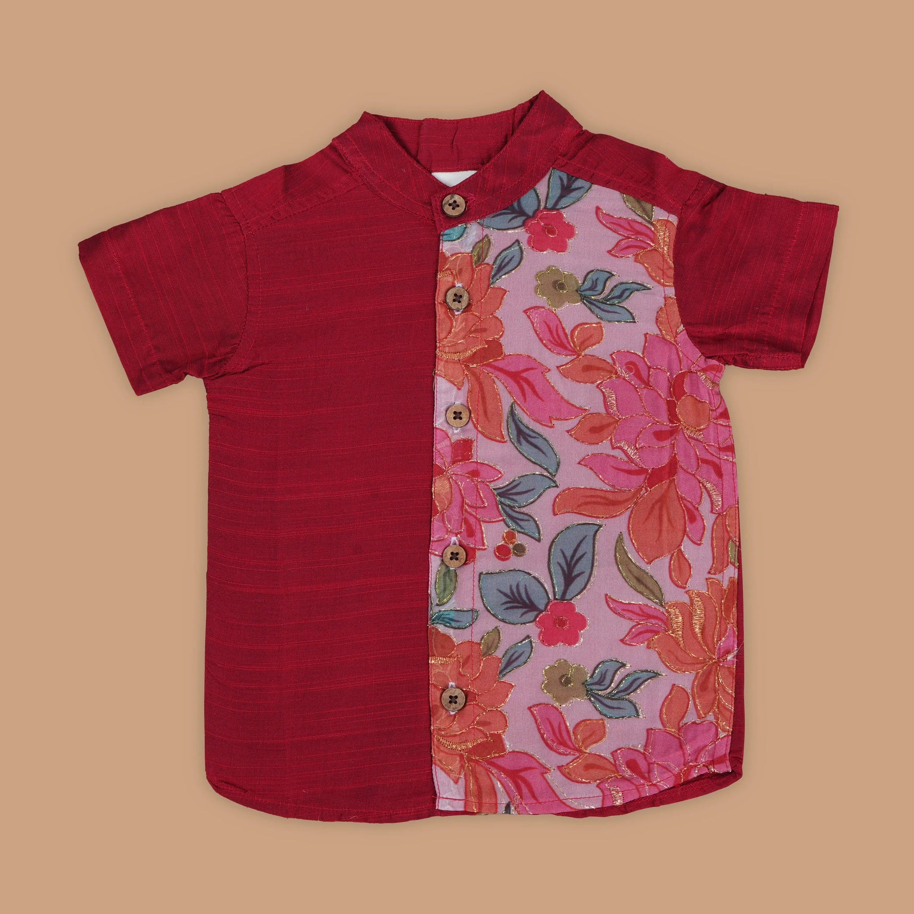 Vibrant Red Shirt – Luxurious Embroidery Patterns Boon Babies
