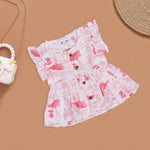 Pink Ocean-Themed Muslin Baby Frock – Soft & Lightweight