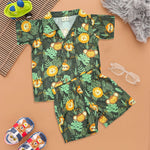 Jungle Friends – Open-Collar Shirt with Lion & Monkey Print Boon Babies