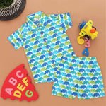 Playful Elephant Print Boys' Cotton Shirt & Shorts Set – Cool & Comfy