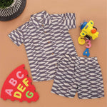 Boys Cotton Shirt and Shorts Set – Abstract Batik Print Combo