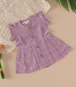Lavender South Cotton Baby Frock with Wooden Buttons