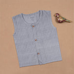 Boon Babies Baby Cotton Sleeveless Jabla– Grey Striped Top