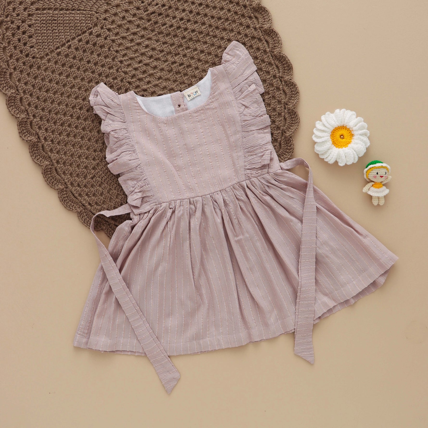 Misty Lilac: Chic Striped Frock for Girls Boon Babies