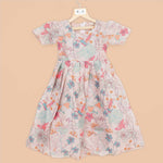 Floral Fantasy Tissue Cotton Maxi Frock for Girls