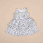 Stylish Cotton Frock for Girls – Black & White Floral Design