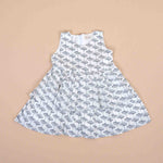 Charming Cotton Frock for Girls – Elegant Botanical Print