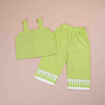 Trendy Lime Green Sleeveless Girls' CO-ORD Set – Cotton Comfort Boon Babies