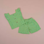 Green Arrow Cotton Girls Co-Ord Set - Playful & Comfortable