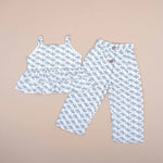 Girls Cotton Co-Ord Set - Monochrome Floral