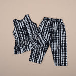 Stylish Black & White Tie-Dye Girls Co-ord Set with Pant – Silk Shine Edition