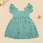 Elegant Blue Hakoba Frock with Puff Sleeves for Girls