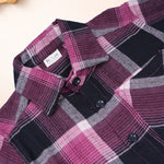 Boys casual checked cotton shirt with straight collar from Boon Babies, featuring a printed design and button front.