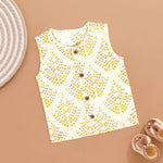 Elegant Ivory Boys' Jabla - Block Prints in Glitter Boon Babies