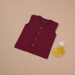 Deep Maroon Muslin Baby Jabla - Soft & Traditional Boon Babies