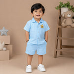 Boys Muslin Open Collar Embroidered Casual Shirt | Star