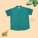 Teal Green Silk Butta Shirt – Baby Boys