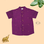 Wine Purple Silk Butta Shirt – Baby Boys
