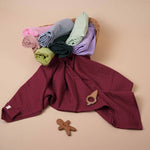 Deep Maroon Muslin Baby Swaddle – Luxurious Softness for Babies