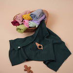 Dark Green Muslin Baby Swaddle – Soft & Breathable