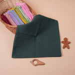 Soft Dark Green Baby Towel  Gentle Muslin