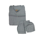 Muslin Snap Button Jabla & Shorts Set KSBJS01 GREY