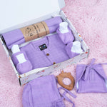 Purple Muslin Baby Combo Set – Soft & Stylish Newborn Dress Collection