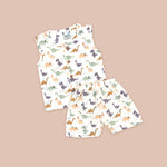 Dinosaur Print Cotton Baby Jabla and Shorts Set – Fun & Breezy Summer Wear