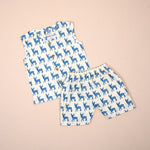 Jaipur Cotton Baby Jabla with Shorts - Blue Reindeer
