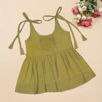 Baby Silk Knot Frock – Olive U-Line Casual Style