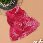 Blooming in Style: Pink Button-Up Floral Frock for Girls Boon Babies