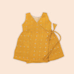 Vibrant Mustard Yellow Baby Ethnic Side Knot Leaf Frock for Girls