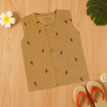 Mustard Ethnic Jabla with Wooden Buttons – Soft & Traditional