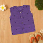 Purple Ethnic Jabla with Wooden Buttons – Soft & Stylish