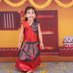 Red and Grey Traditional Lehenga Set for Girls Boon Babies
