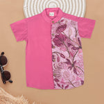 Pink Elegance Boys Ethnic Silk Shirt with Dhoti Designer Embroidery