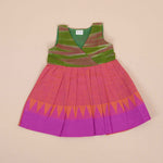 Ethnic Cotton Frock for Girls – Green & Purple