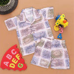 Abstract Leaf Print Boys Cotton Shirt Set – Soft & Breathable