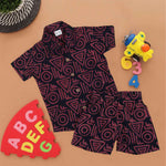 Tribal Print Boys Cotton Shirt and Shorts Set