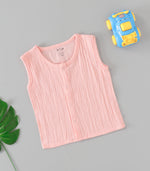 Peach Blush Crinkled Muslin Jabla – Soft & Comfy Baby Wear