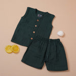 Dark Green Muslin Baby Jabla & Shorts – Premium Comfort for Babies Boon Babies