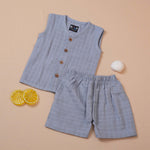 Cool Grey Muslin Baby Jabla & Shorts – Soft & Elegant Boon Babies