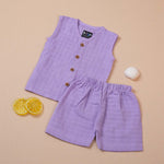 Purple Muslin Baby Jabla & Shorts – Soft & Cozy3 Boon Babies