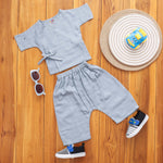 Stylish Grey Baby Kimono Top with Matching Pants Boon Babies